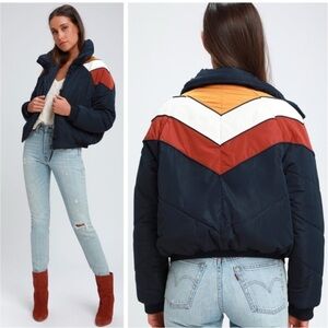 Free People Heidi Ski Cropped Puffer Jacket like new!
